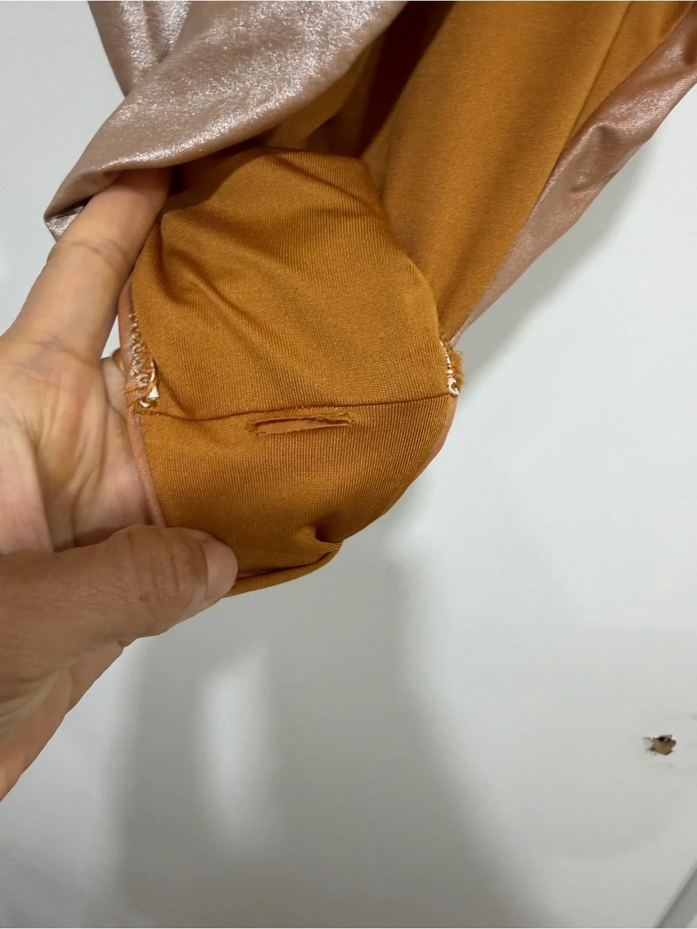 Zara Shiny Chestnut Brown One-Piece Swimsuit